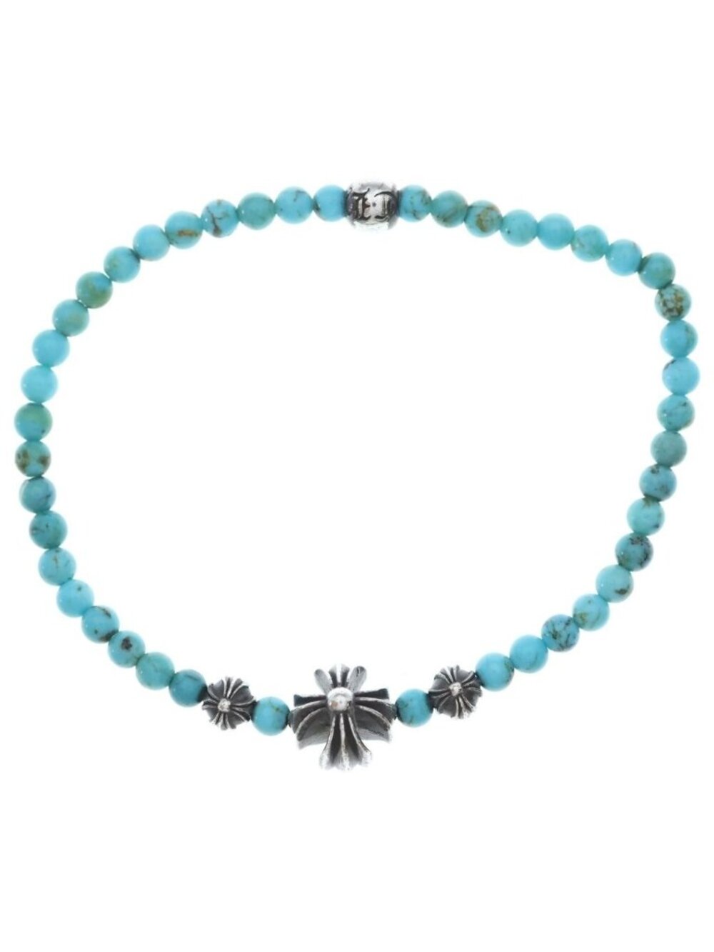 Chrome Hearts Bead Bracelet 4 Turquoise Green Silver